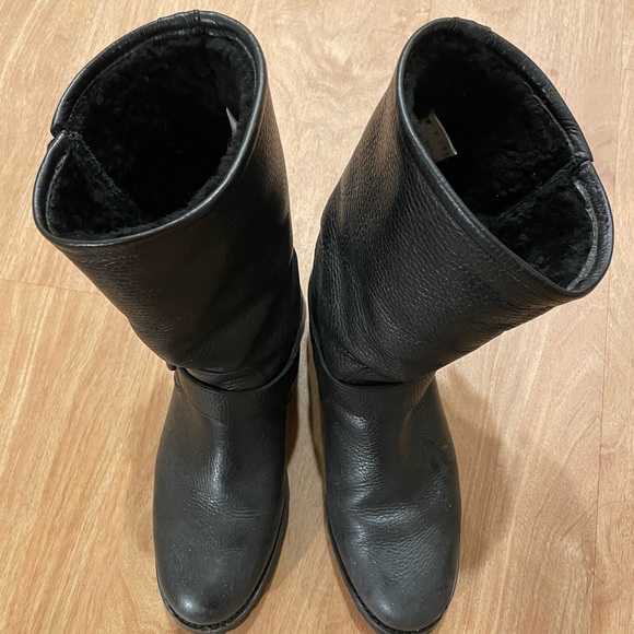 Frye Natalie mid shearling lined leather winter boot size 8 - Picture 2 of 5